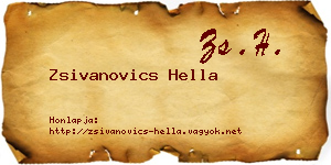 Zsivanovics Hella névjegykártya