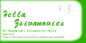 hella zsivanovics business card